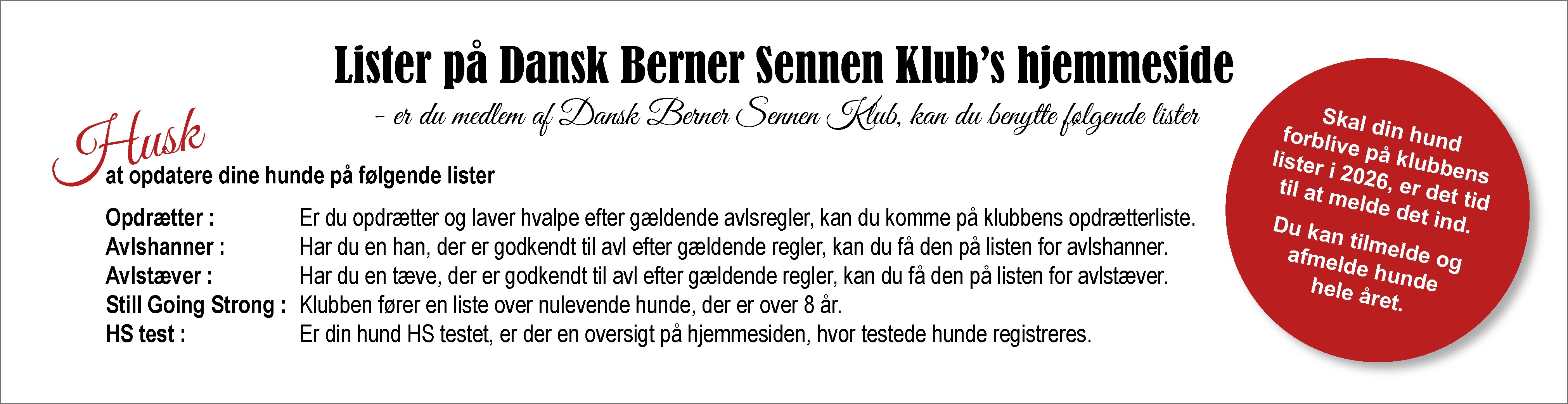 Dansk Berner sennen Klub